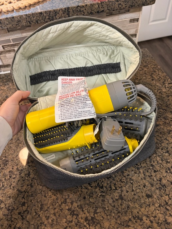 Drybar Triple Shot Interchangeable Blow-Dryer Brush in Yellow and Gray